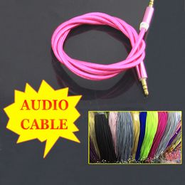 3.5mm AUX Auxiliary Cable 3ft Cloth Braid Male To Male Stereo Car Extension Audio Cord For MP3 MP4 iPhone Bluetooth Speaker Loudspeaker