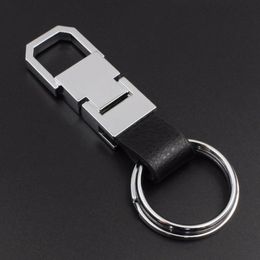 Keychain For Car Fashion Silver Leather Keychain Men Key rings Lexus Keychain metal Car Parts for Business Gift