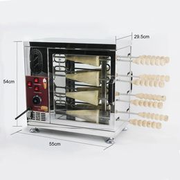 Food processing commercial automatic electric chimney roll cake oven wooden stick bread rolling baking machine