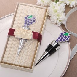 Bottle Stoppers Wedding Favours Kitchen style New Vineyard Grapes Wine Stopper Party Favours Gifts Bar Tools Dining Home SN214