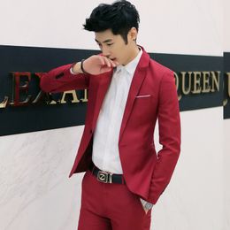 Blazers Fashion Custom made Jacket Formal Dress Mens Suit Set men casual wedding suits groom Korean Slim Fit Dress (coat)