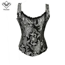 Wechery Corsage Steampunk Corset Sexy Waist trainer and Bustiers Slim Gothic Women Corselet Corset WIth 11 Steel Bone Busiter