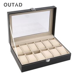 OUTAD 12 Slots Leather Jewellery Holder Tray Watch Box Custom Organiser Storage Display Stand Rack Case Gift Pillow Casket New
