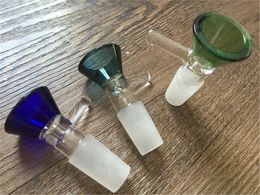 Top quality glass Bowl Piece for Glass Bong slides Funnel Bowls Pipes 14mm 18mm male glass bowl for water pipe oil rig bowl