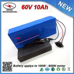 Wholesale & Retail 60 Volt Electric Bike Battery 60v 10ah Lithium battery 18650 cell 16S 15A BMS with PVC case + 67.2V Charger