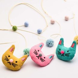 Korean Baby Girls Cat Necklace Cartoon Gauze Ball Children Princess All-match Necklace Animal sweater chain Kids accessories C3554