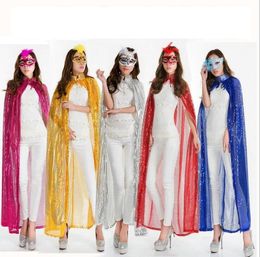 wholesale halloween sexy costume for adult women coslplay long dresses fairy party Sequins cloakSexy Vampire cape beautiful girl robe