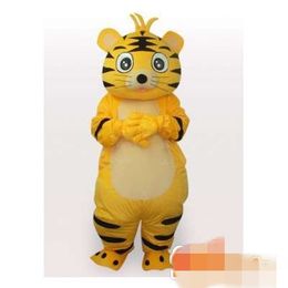 Custom Newly Yellow tiger mascot costume Adult Size free shipping