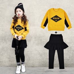 Baby Girls Clothes Sets Outifits Newest Autumn Spring Kids Girls Cotton Long Sleeve T-shirt+Skirt Pants 2Pcs Sets Outfits For Kids Clothing