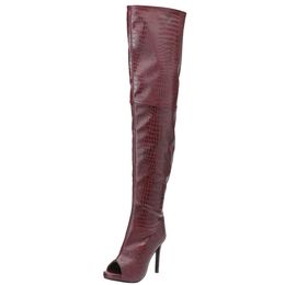 Kolnoo Ladies High Heel Thigh-high Boots Autumn Peep-toe Sexy Booties Large Size Hot Sale Over Knee Shoes Fashion Party Boots N045