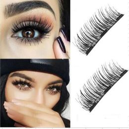 wholesale megnetic eyelashes beauty makeup accessory no glue reusable anti allergy female Hair Fake Eyelashes with retail box