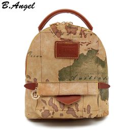 Haute Qualité Vintage Petit Monde Carte Femmes Sac à Dos De Mode Sacs Pour Dames école Sac à Dos Voyage Style Sac à Dos Cadeaux Pour Filles
