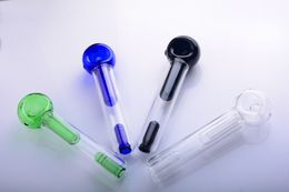 Newest Colorful Mini handle glass water pipe smoking pipe Spoon Bubbler without logo Hybrid Spill Proof smoking bong mini glass bongs no.dq