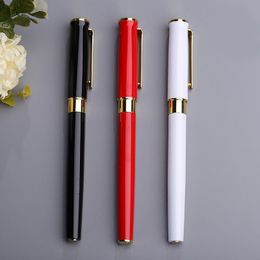 NEW Gold Plated metal ballpoint pen Black Blue Ink Rollerball Pen Luxury Business Gift Sign Pens with Gift Box Can printing Logo