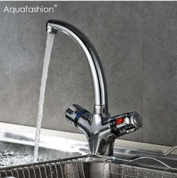 Thermostatic Faucet Kitchen Mixer Tap Flexible Swivel Spout Kitchen Faucets Hot and Cold Thermostatic Water Faucet