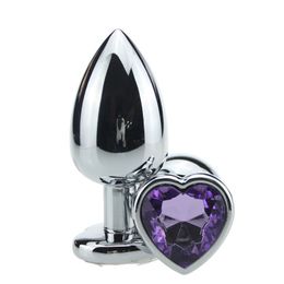 Large Size 9.5*4cm Stainless Steel Anal Plug Heart Shaped Jewelled Butt Plug Adult Sex Toys For Woman Men Erotic Sex Products