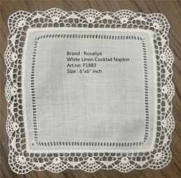 Set of 120 Table Napkin 6 x 6 inch Square Coaster White Linen Cocktail Napkins dress up any Cocktail Party311a