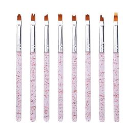 8pcs/Set Nail Art Brushes Set UV Gel Nail Polish Painting Drawing Brushes set Manicure Tools Set