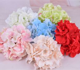 Artificial Hydrangea Silk Flower Heads Wedding Party Home Decoration 16cm DIY Wall Hat Headdress Fake Flower Multi colors