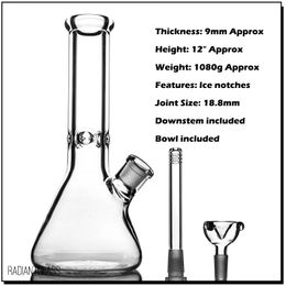 9mm Heavy Glass Bong Hookahs with Elephant Joint and Catcher for Classical Smoking