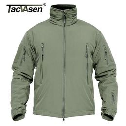 TACVASEN Men Military Jacket Coat Waterproof Tactical Jacket Winter Soft Shell Hunt Jackets Army Removable Hooded