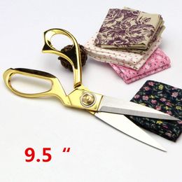 9.5" Gold Stainless Steel Sharp Tailor Scissors Clothing Fabric Dressmaking Scissors Barbecue Cut Adjustable Kitchen Craft Scissors