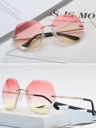 Rimless Women Sunglasses Light Color Lenses Fashion Ladies Sun Glasses Spring Legs Mix Colors Wholesale Eyewear