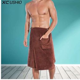 XC USHIO Fashion Man Wearable Magic Mircofiber BF Bath Towel With Pocket Soft Swimming Beach Bath Towel Blanket Toalla De Bano