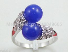 FREE SHIPPING >>>Beautiful blue STONE lady's ring size 7 8 9