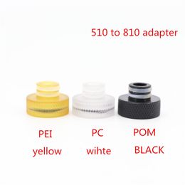 1Pcs 510 To 810 Drip Tip Adapter Mouthpiece Heating-Protect Tank Accessory Straw Joint Black White Yellow