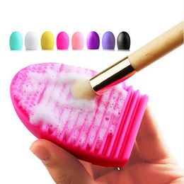 6 Colours Silicone Makeup Brush Cleaning Makeup Brushes Hand Tool Pad Sucker Scrubber Board Washing Cosmetic Brush Cleaner Tools