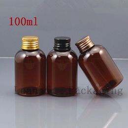 100 ml Brown Empty Plastic Bottles Used To Protect Skin To Taste Bottles, 3 Kinds of Colour of The Aluminium Cover