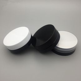 30g Travel Empty Black Pet Skin Care Cream Jar With Plastic Lids with Insert 1oz Cosmetic Container F1058