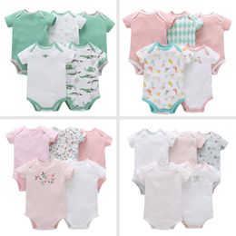 2018 Summer Cotton Baby Rompers Short Sleeve Toddler Jumpsuit Spring Baby Girls Boys Newborn Clothes Bebe Overall Clothes Baby Clothing