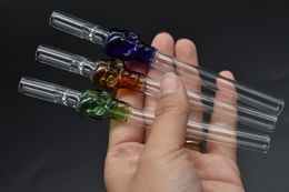 14cm Thick Skull glass cigarette Filter pipes for smoking dry herb Alien one hitters pipe travel tobacco Pipe bat glass Hitter pipe