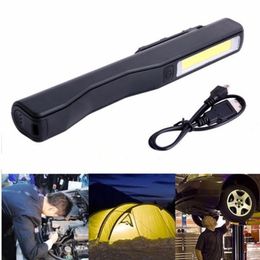 LED Flashlight COB Rechargeable Magnetic Pen Clip Hand Torch USB Charging Work Light For Camping Trekking Tactical Portable Lanterns