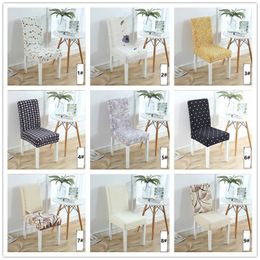 Flower Printing Removable Chair Cover Stretch Elastic Slipcovers Restaurant For Weddings Banquet Folding Hotel Chair Covering C685