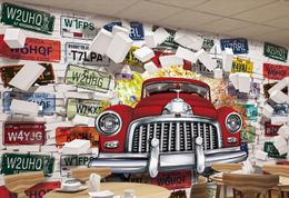 Custom 3d mural wallpaper Master license plate TV Wall Wallpapers for living room Background wall European style wallpaper roll