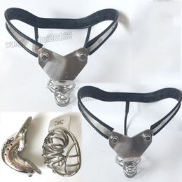 Summer Redesigned Pierced Stainless Steel Male Chastity Belt Device Cables Back #T67