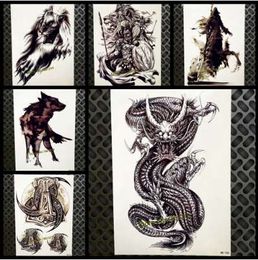 New Large Black Dragon Desgion Fake Arm Tattoo For Men Women Body Chest Art Tatoo 21x15cm Waterproof Temporary Tattoo Stickers