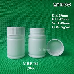 100+2sets 20ml 20g Wholesale White Empty Small Wide Mouth Pill Container with Screw Caps for Medical Use Packaging