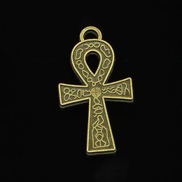 34pcs Zinc Alloy Charms Antique Bronze Plated egyptian ankh life symbol Charms for Jewellery Making DIY Handmade Pendants 38*21mm