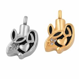 Rabbit Angel Cremation Pendant Keepsake Jewellery for Ashes/Pet Stainless Steel Memorial Urn Necklace Funeral Jewellery