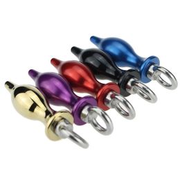 Medium Size 5 Colors Removable Stainless Steel Anal Butt Plug Beads with Metal Rings Sex Toys for Anal Masturbation Sex Products