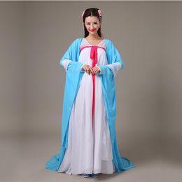 New hot fashion classical dance dress Ancient Chinese elegant Costume Clothes Fairy Tang Suit Hanfu ethnic clothing Chiffon Dresses