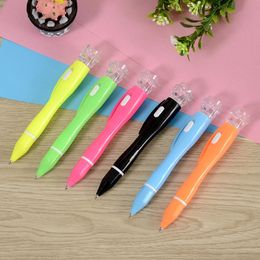 Rose led lamp ballpoint pen luminous pen multi-functional with flashlight pen reading