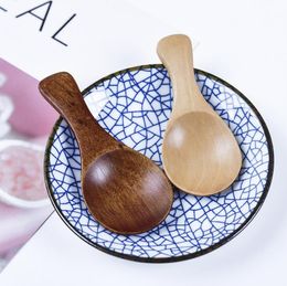 Mini Wooden Spoon Kitchen Spice Spoon Wood Sugar Tea Coffee Scoop Small Short Condiment Spoons Wooden Utensils Cooking Tool c796