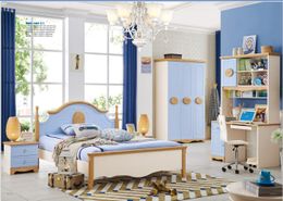 -Quarto moderno conjunto de móveis de madeira maciça crianças saudáveis ​​quarto mobília set cama mesa de cabeceira mesa de cabeceira cadeira