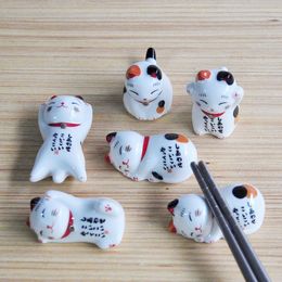 Cute Ceramic Cat Shape Chopstick Stand Rest Spoon Holder Tableware Storage Rack for Kitchen Supplies ZA5898