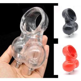 Chastity Devices 3 Colour Electric Ball Stretcher Scrotum Pouch Time Delay Electro Shock #R97